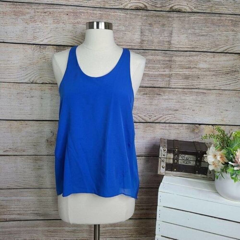 5/$25 1.State Blue Racerback Asymmetrical Hem Tank‎